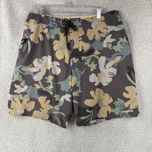 Patagonia Shorts Mens Size 36 Floral Stretch Planing Boardshorts Drawstring 20"
